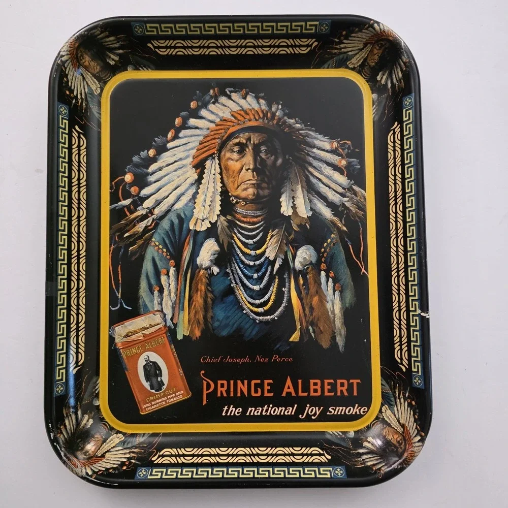 1983 PRINCE ALBERT TOBACCO Chief Joseph Nez Perce Add Serving Tray Vintage